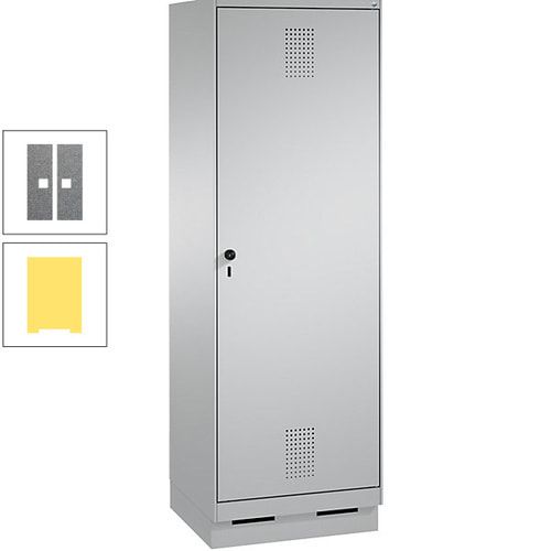 Doppel-Spind, Garderobenschrank, 1 Tür für 2 Abteile a 300 mm, Korpus anthrazitgrau, Türen anthrazitgrau, 1.800 x 600 x 500 mm (HxBxT)
