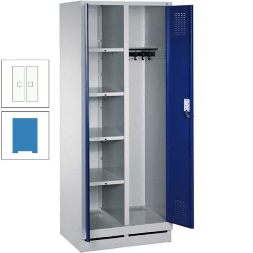 Mehrzweckschrank, Doppeltüren, Füße, 2 Abteile a 300 mm, Korpus anthrazitgrau, Tür anthrazitgrau, 1.800 x 600 x 500 mm (HxBxT)