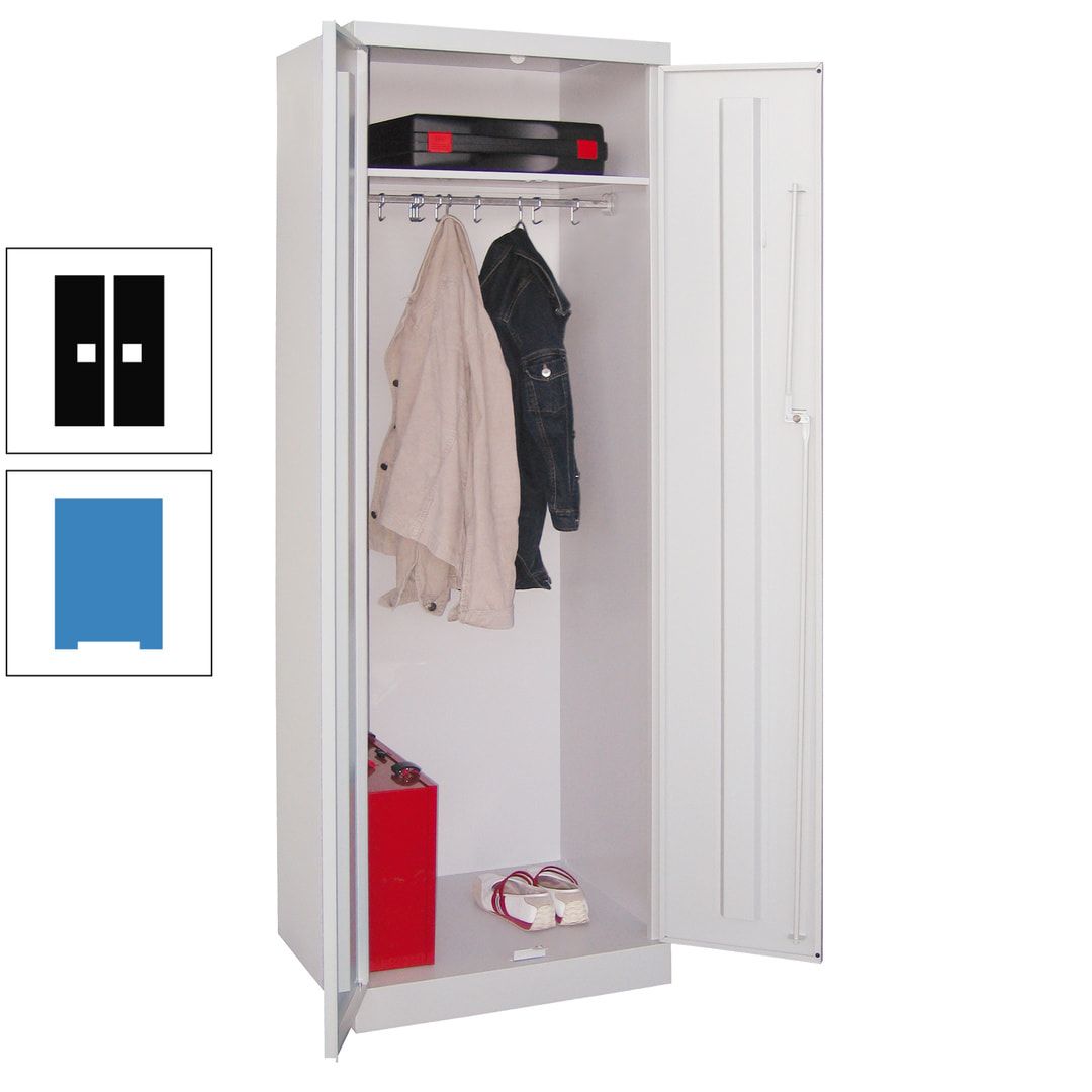 Garderobenschrank - 1 Fachboden - Kleiderstange - 1.800x600x500 mm (HxBxT) - Zylinderschloss - anthrazitgrau