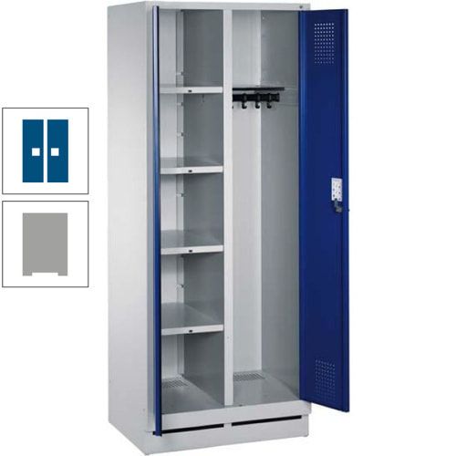 Mehrzweckschrank, Doppeltüren, Füße, 2 Abteile a 300 mm, Korpus anthrazitgrau, Tür anthrazitgrau, 1.800 x 600 x 500 mm (HxBxT)