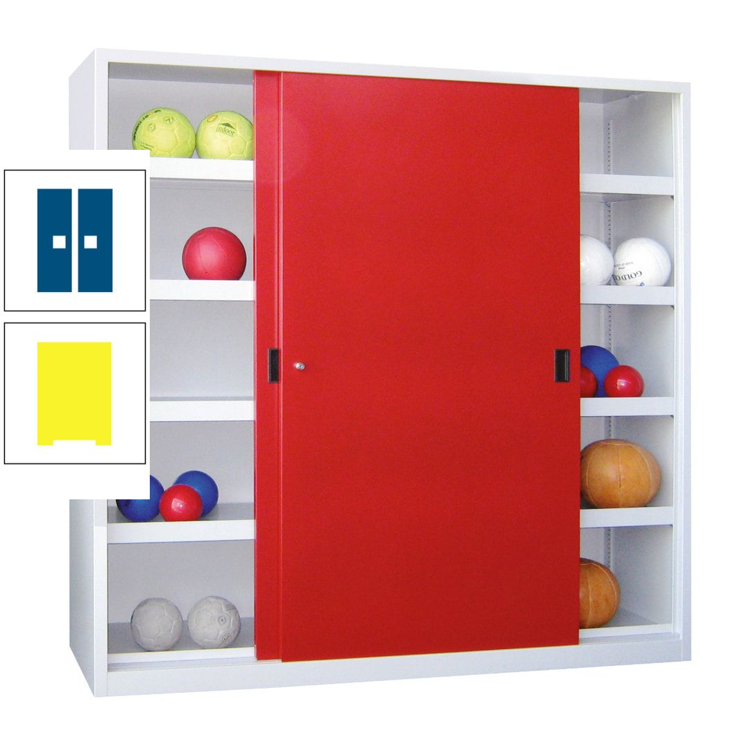 Ballschrank - Schiebetüren - Trennwand - 8 Böden - 1.950x1.500x600 mm (HxBxT) - anthrazitgrau