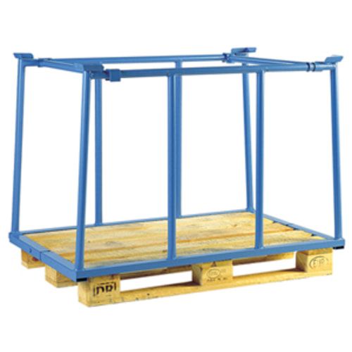 Palettenaufsatzrahmen für Europalette - 1.000 kg - Höhe 1.200 mm - 3-fach stapelbar - Schmalseite offen - lichtblau