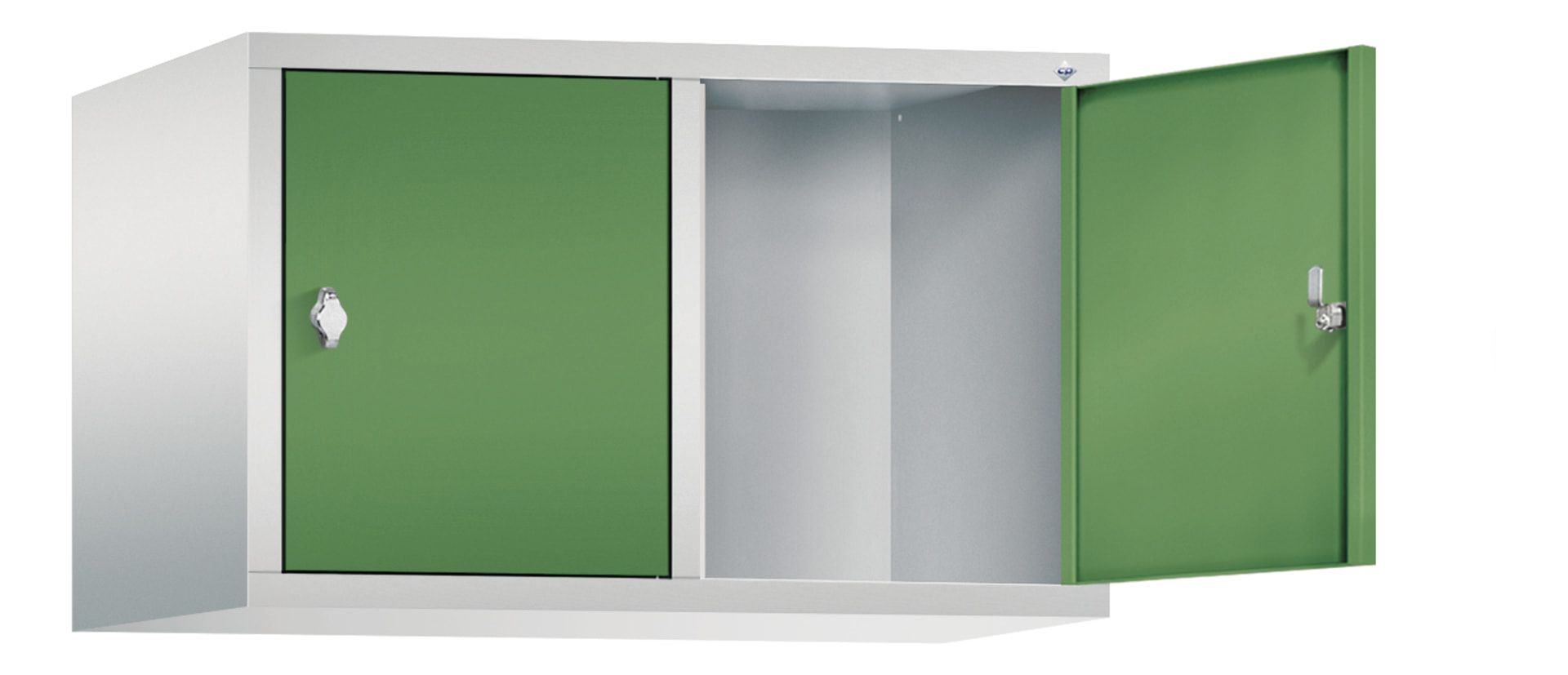 Aufsatzschrank für Spinde und Schließfachschränke, 2 Abteile, Korpus anthrazitgrau, Türen anthrazitgrau, 500 x 810 x 500 mm (HxBxT), Stahlschrank