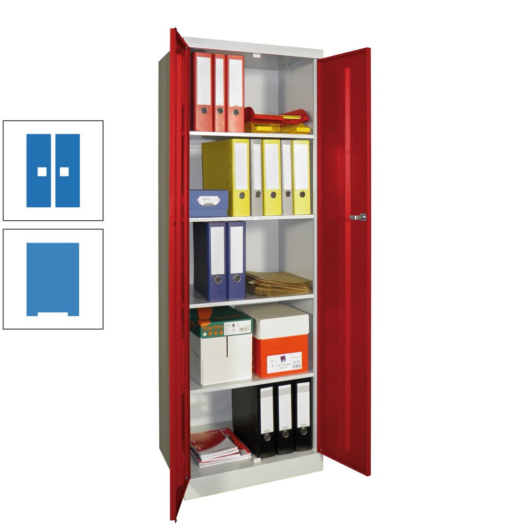 Aktenschrank - Sockel - 4 Böden - 1.800x600x500 mm (HxBxT) - Zylinderschloss - anthrazitgrau