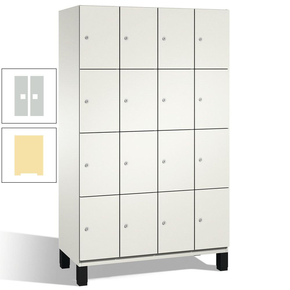 Fächerschrank, Stahlschrank, 16 Fächer, Türöffnungsbegrenzer, mit Füßen, Korpus lichtgrau, Tür anthrazitgrau, 1.980 x 1.200 x 525 mm (HxBxT)