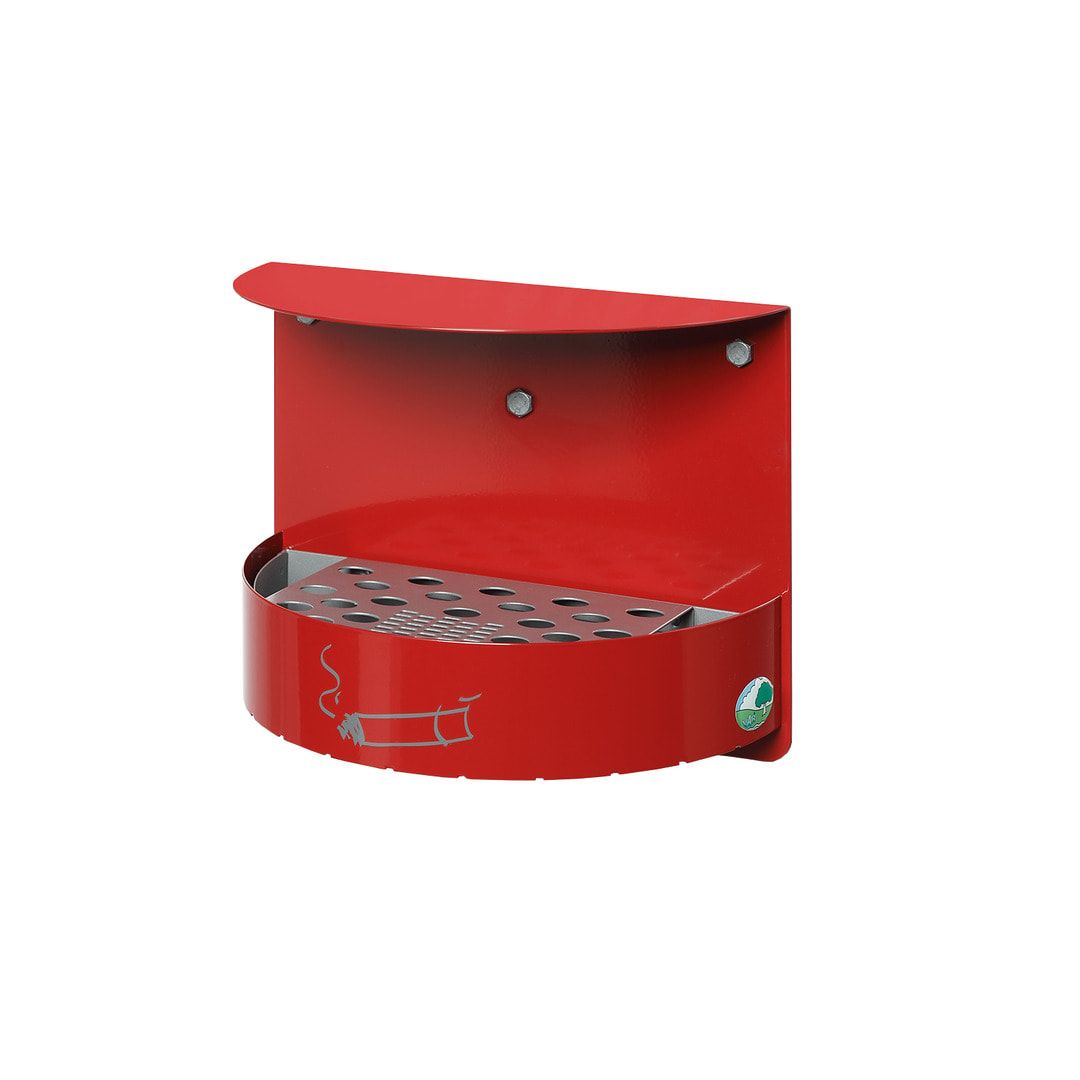 Wandascher - 1,5 l - mit Haube - Aschenbecher - antik-silber struktur