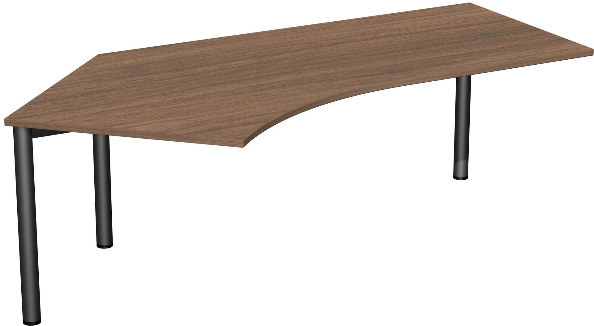 Winkel-Schreibtisch - Winkel links - 4-Fuß Flex - 720 x 2.166 x 1.130 mm (HxBxT) - Gestell anthrazit - Ahorn