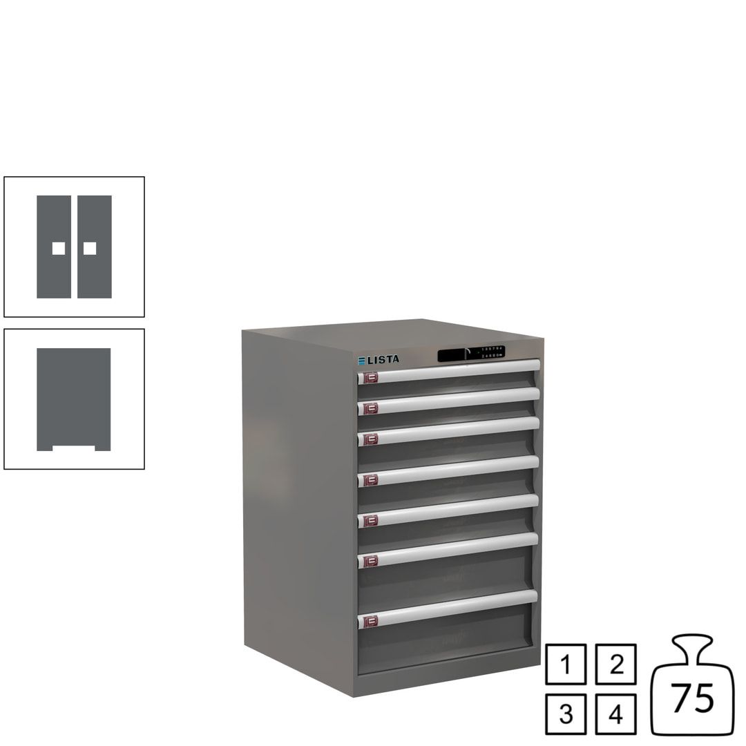 Lista Schubladenschrank - 14.252.010 - 850x564x572 mm (HxBxT) - 7 Schubladen - 75 kg - Key Lock - lichtblau (RAL 5012)