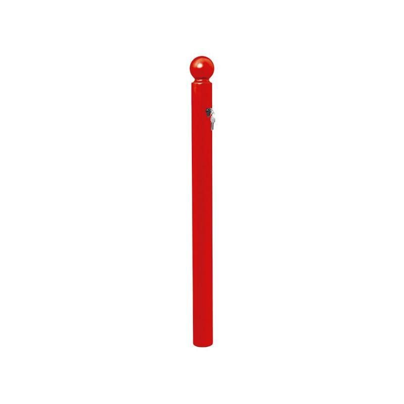 Herausnehmbarer Pfosten mit Kugelkopf und Dreikantschloss - 76 x 952 mm (DxH) - Farbe enzianblau