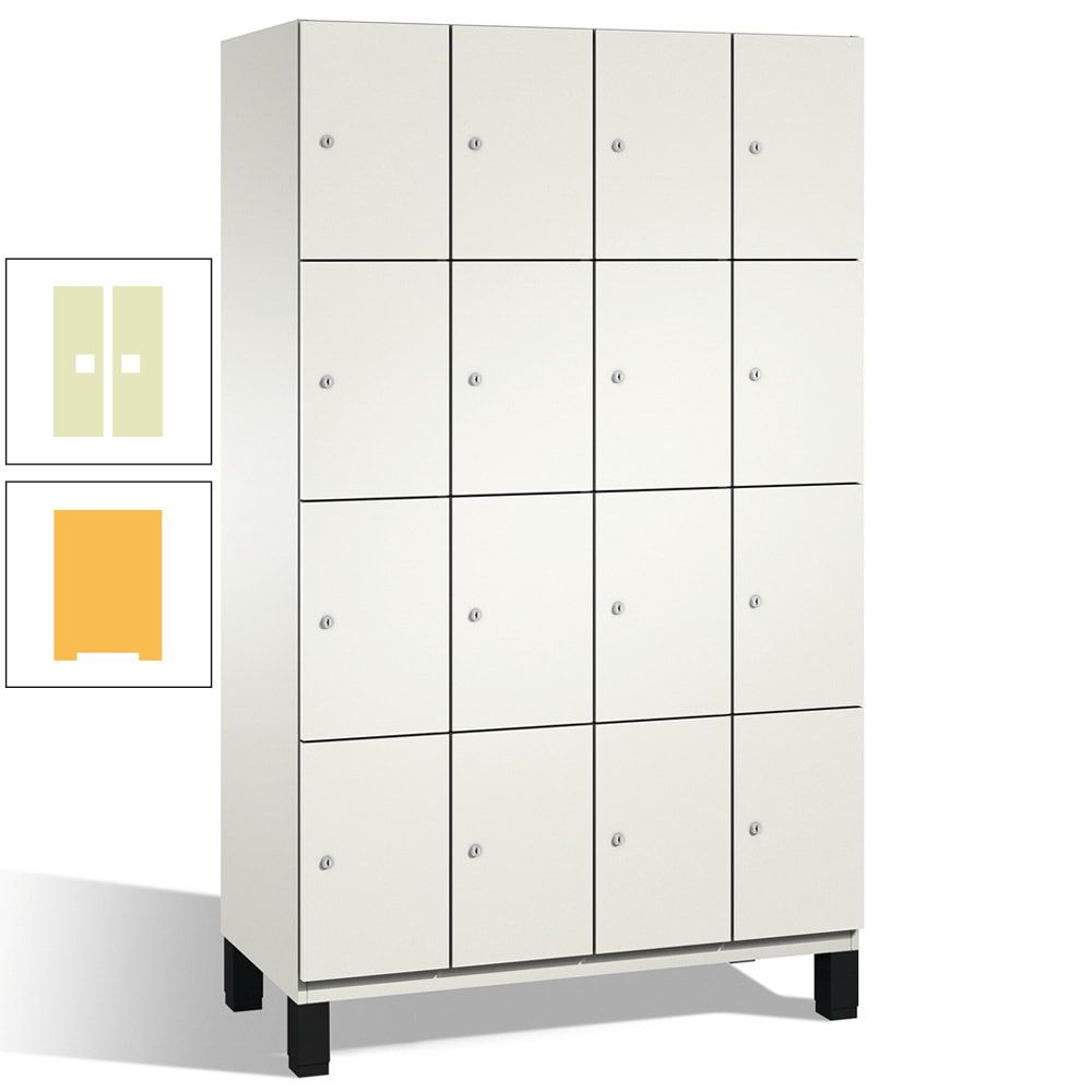 Fächerschrank, Stahlschrank, 16 Fächer, Türöffnungsbegrenzer, mit Füßen, Korpus lichtgrau, Tür anthrazitgrau, 1.980 x 1.200 x 525 mm (HxBxT)