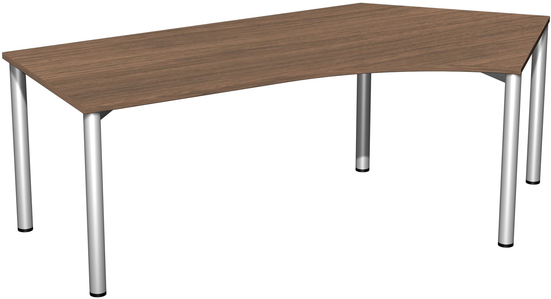 Winkel-Schreibtisch - Winkel rechts - 4-Fuß Flex - 720 x 2.166 x 1.130 mm (HxBxT) - Gestell anthrazit - Ahorn