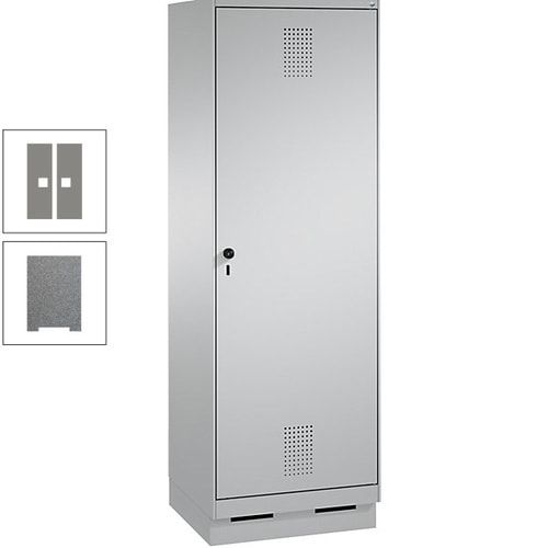 Doppel-Spind, Garderobenschrank, 1 Tür für 2 Abteile a 300 mm, Korpus anthrazitgrau, Türen anthrazitgrau, 1.800 x 600 x 500 mm (HxBxT)