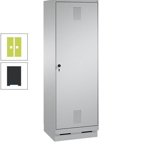 Doppel-Spind, Garderobenschrank, 1 Tür für 2 Abteile a 300 mm, Korpus anthrazitgrau, Türen anthrazitgrau, 1.800 x 600 x 500 mm (HxBxT)