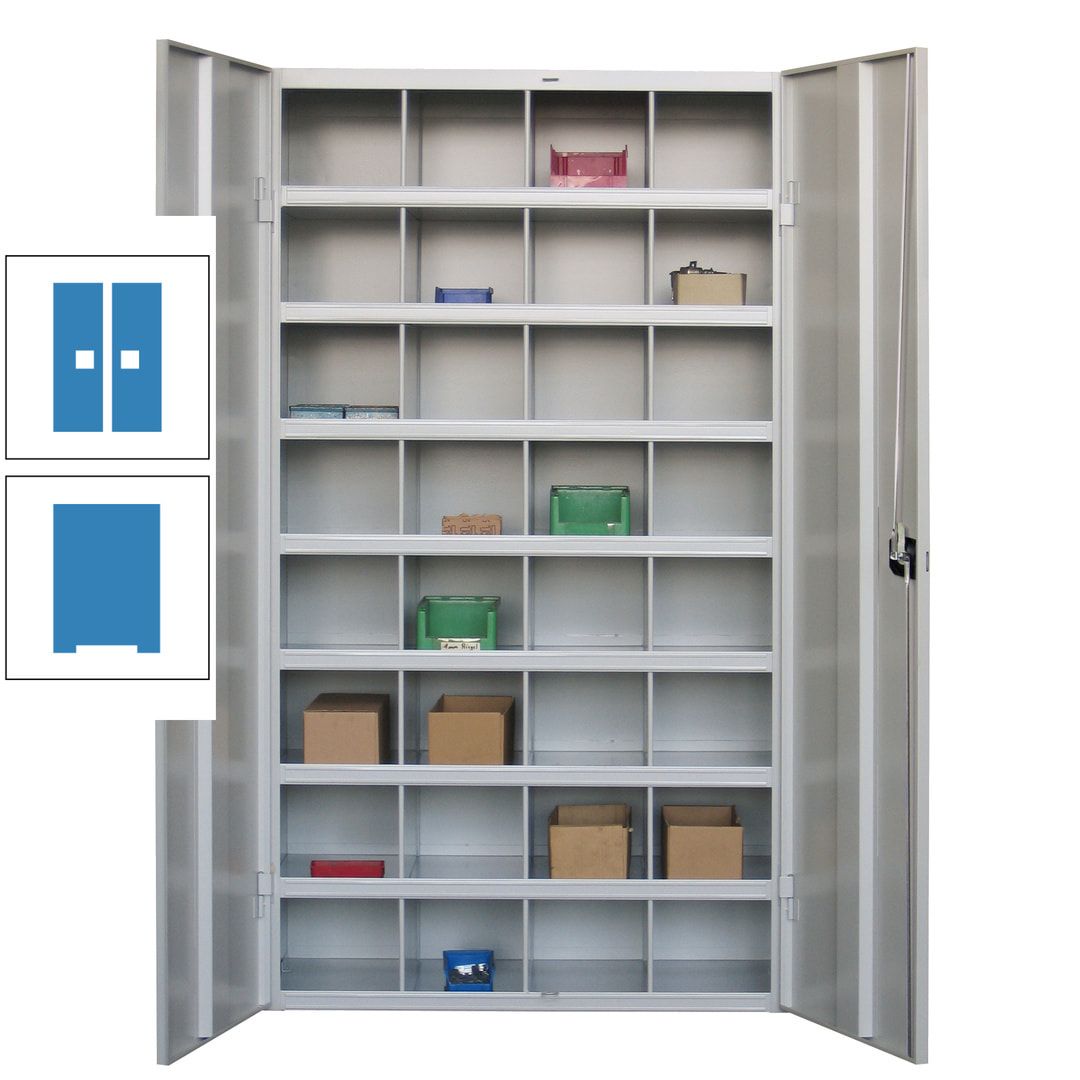 Fächerschrank - Sortierstation - Büroschrank - 32 Fächer - 1.800 x 1.000 x 530 mm (HxBxT) - Materialschrank - anthrazitgrau