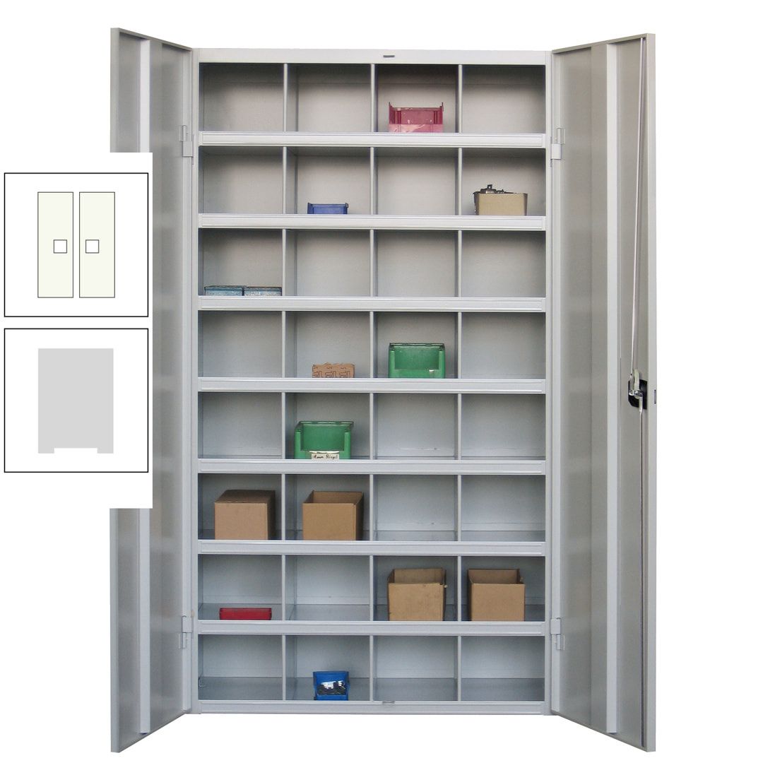 Fächerschrank - Sortierstation - Büroschrank - 32 Fächer - 1.800 x 1.000 x 530 mm (HxBxT) - Materialschrank - anthrazitgrau