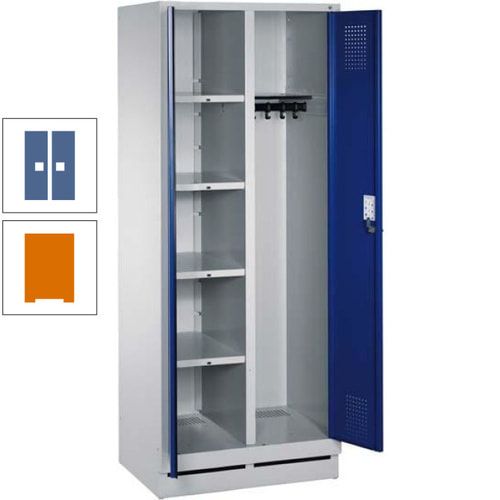 Mehrzweckschrank, Doppeltüren, Füße, 2 Abteile a 300 mm, Korpus anthrazitgrau, Tür anthrazitgrau, 1.800 x 600 x 500 mm (HxBxT)