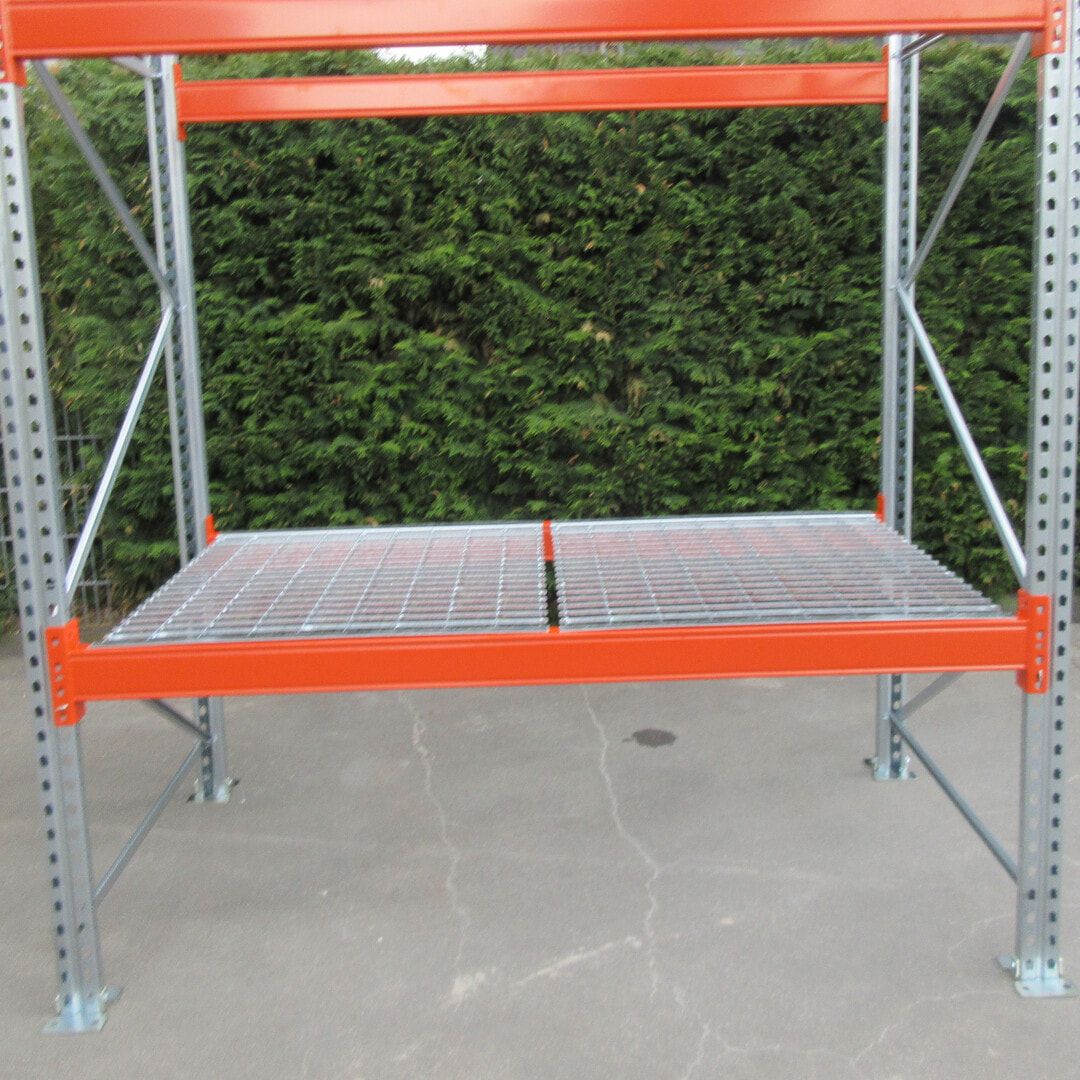 1 x Gitterrostboden für Palettenregale, Fachbreite 1.800, Tiefe 1.100 mm, feuerverzinkt, 1.000 kg je Quadratmeter, Gitterroste, Gitterrosteinlagen