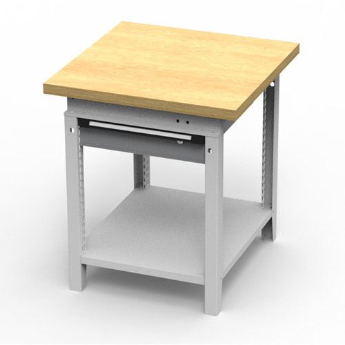 OTTOKIND Werkbank - Arbeitsplatte bündig - 850 x 605 x 750 mm (HxBxT) - Schublade - Ablageboden - lichtgrau