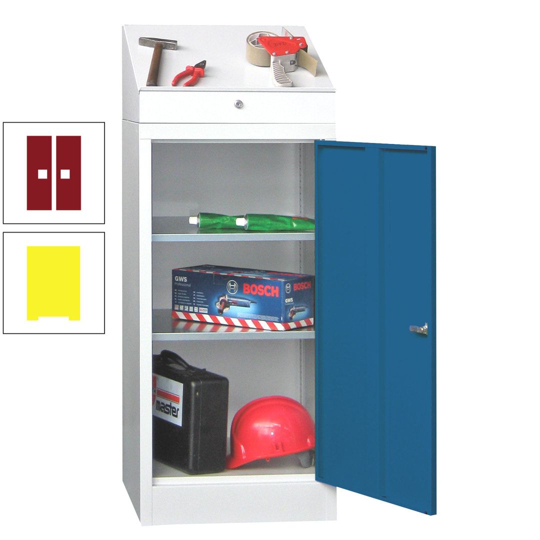 Stehpult mit Schrank - Vollblechtür - Zylinderschloss - 1.270x500x500 mm (HxBxT) - anthrazitgrau