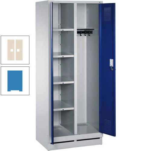 Mehrzweckschrank, Doppeltüren, Füße, 2 Abteile a 300 mm, Korpus anthrazitgrau, Tür anthrazitgrau, 1.800 x 600 x 500 mm (HxBxT)