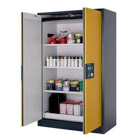 Gefahrstoffschrank - 1.953x1.193x615 mm - Anzahl Edelstahl-Fachböden und Frontfarbe wählbar