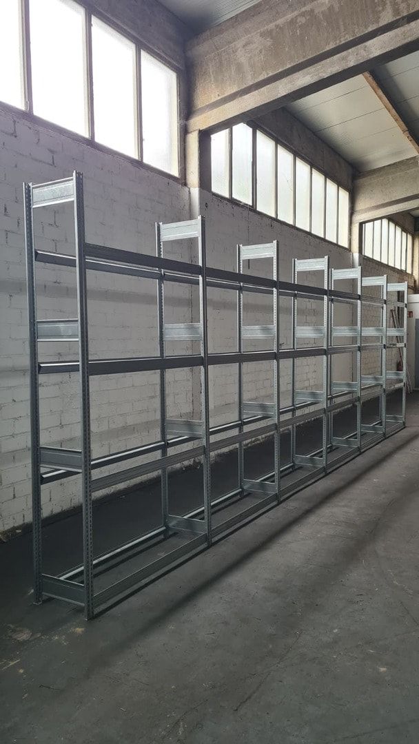 Gebrauchtes Räderregal Reifenregal - 250 kg - 2.500 x 5.306 x 400 mm (HxBxT) - 4 Ebenen - 6 Felder Set - Steckregal BERT