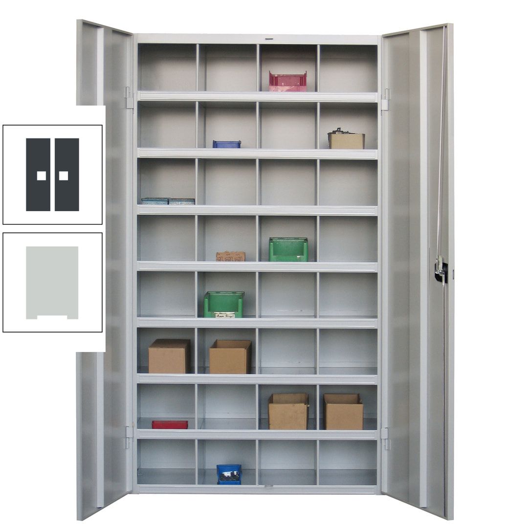 Fächerschrank - Sortierstation - Büroschrank - 32 Fächer - 1.800 x 1.000 x 530 mm (HxBxT) - Materialschrank - anthrazitgrau