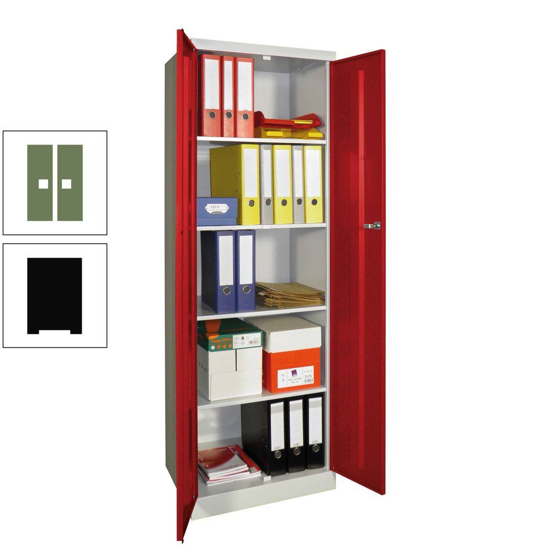 Aktenschrank - Sockel - 4 Böden - 1.800x600x500 mm (HxBxT) - Zylinderschloss - anthrazitgrau