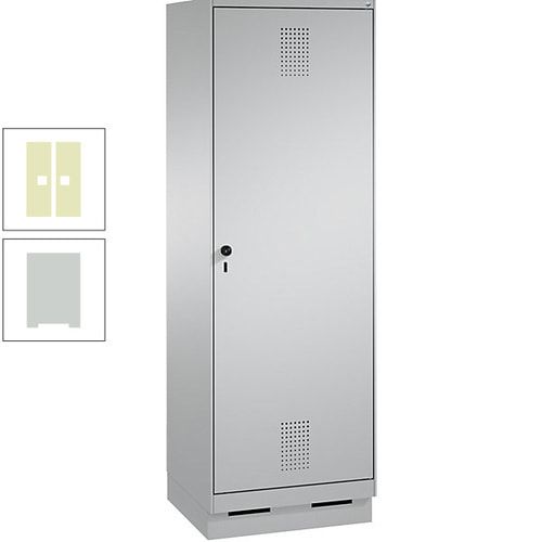 Doppel-Spind, Garderobenschrank, 1 Tür für 2 Abteile a 300 mm, Korpus anthrazitgrau, Türen anthrazitgrau, 1.800 x 600 x 500 mm (HxBxT)