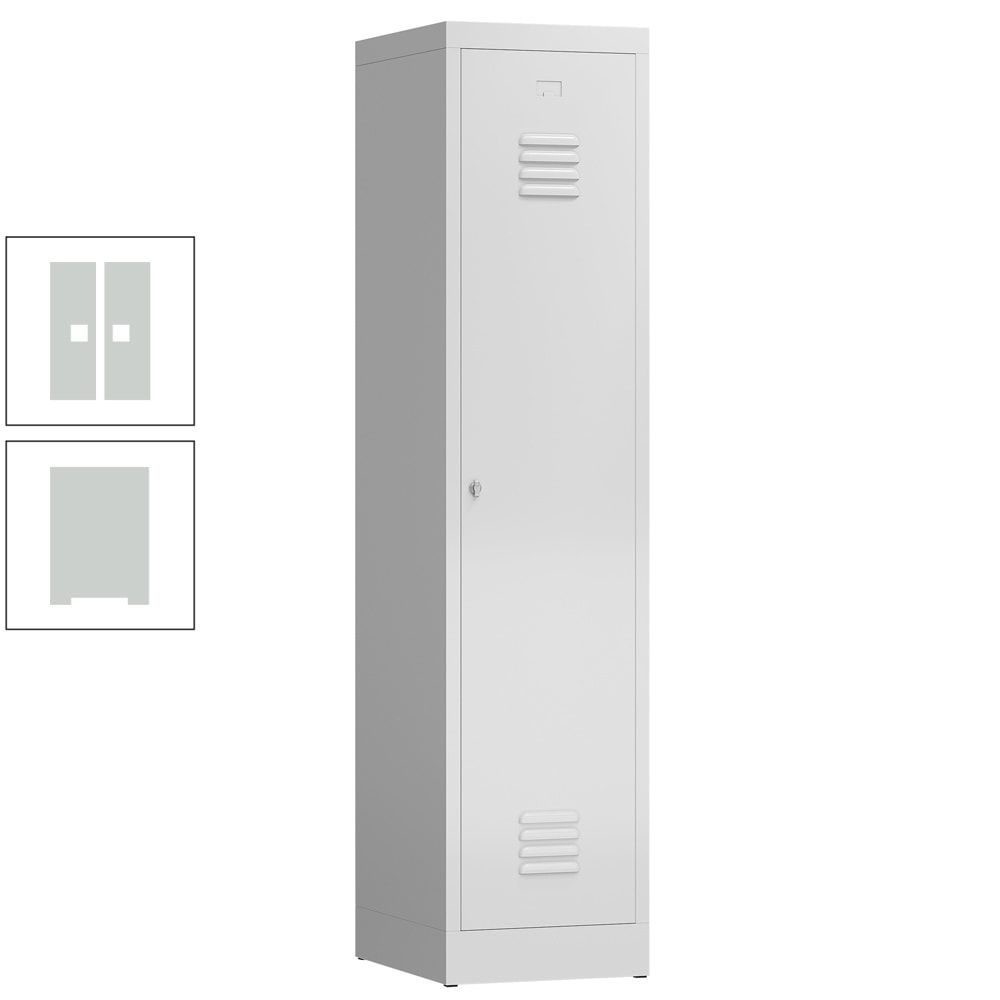 Garderobenschrank, Garderobenspind, 1 Abteil, Abteiltrennwand, 1.800 x 415 x 500 mm (HxBxT), Stahl, Drehriegel, Korpus: lichtgrau, Front: anthrazit