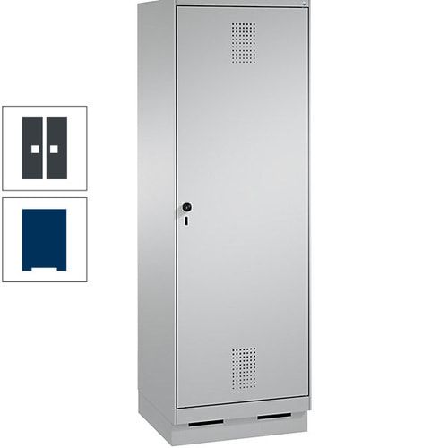 Doppel-Spind, Garderobenschrank, 1 Tür für 2 Abteile a 300 mm, Korpus anthrazitgrau, Türen anthrazitgrau, 1.800 x 600 x 500 mm (HxBxT)