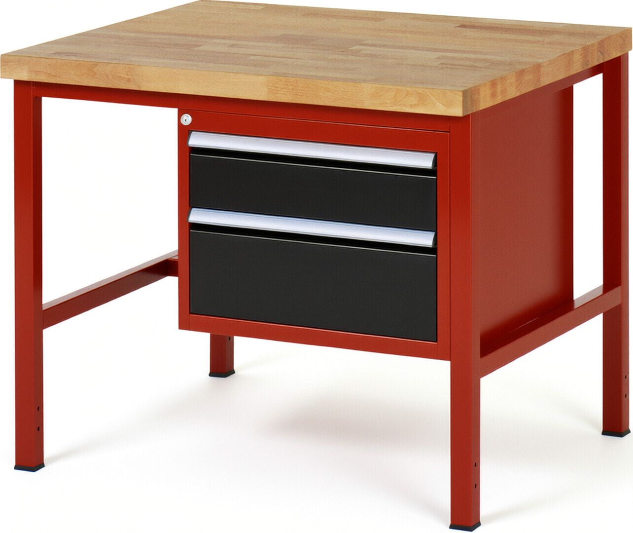 Werkbank - 2 Schubladen - Teilauszug - 150:1 / 210:1 - Höhe 840-1.040 mm - 1.000 x 900 mm - 1.250 kg - Buche - Anthrazitgrau