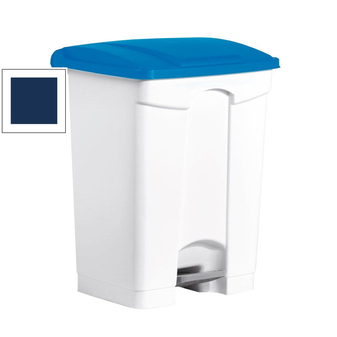 Wertstoffsammler aus Kunststoff - Volumen 70 l - 670 x 500 x 410 mm (HxBxT) - Behälter weiß - Deckel blau