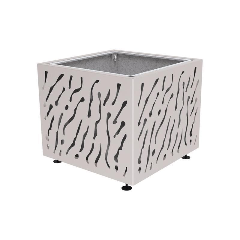 Pflanzbehälter, Stahlblech fvz, einfarbig, innen feuerverzinkt mit Verladungsgriffen, verstellbare Füße, 870 x 990 x 990 mm (HxBxT), enzianblau