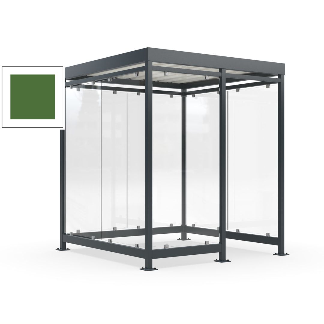 Raucherunterstand, Bushaltestelle, 7 Wände, 6-7 Personen, 2.510 x 2.165 x 2.165 mm (HxBxT), Farbe Achatgrau