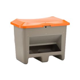 GFK - Streugutbehälter für Streusalz, Futtermittel mit Öffnung und Einfahrtaschen - 200 l Volumen - 690x890x600 mm (HxBxT) - Behälterfarbe wählbar