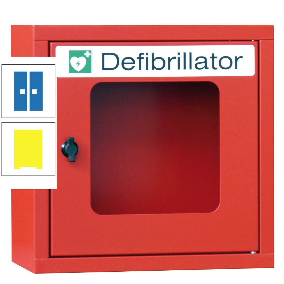 Defibrillatorenschrank - 400 x 400 x 200 mm (HxBxT) - Sichtfenster - anthrazitgrau