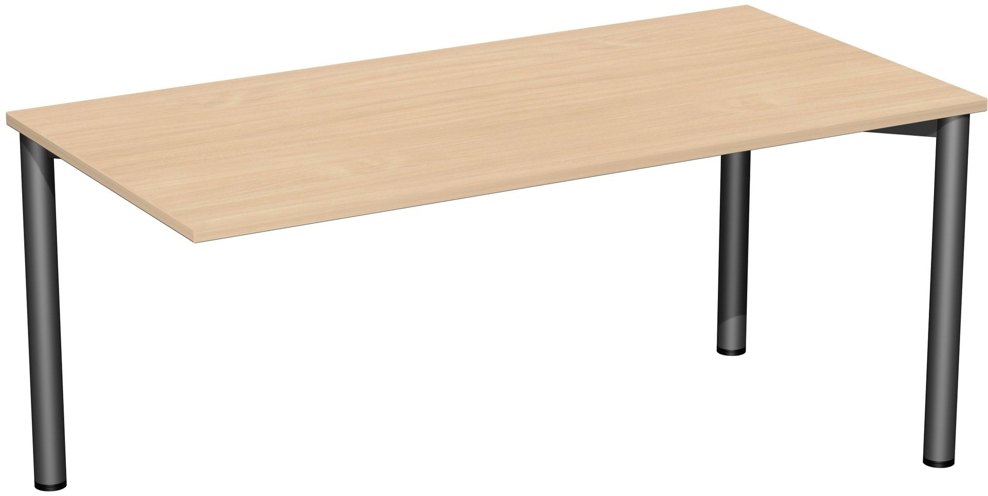 Schreibtisch - 4-Fuß Flex - Bürotisch - 720 x 1.200 x 600 mm (HxBxT) - Gestell anthrazit - Ahorn