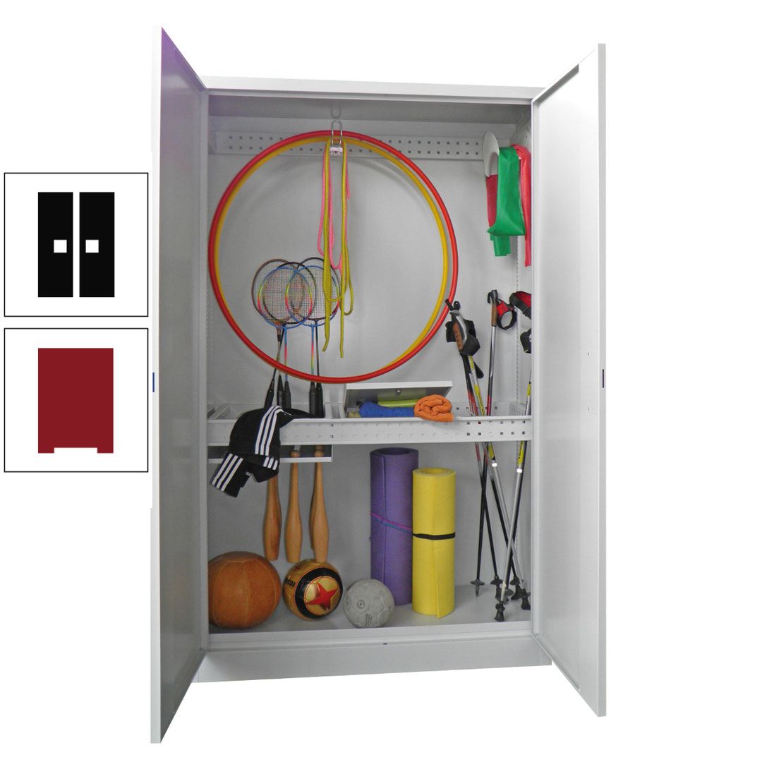 Sportschrank - Vollblechtüren - Variante 1 - 1.950x1.200x500 mm (HxBxT) - anthrazitgrau
