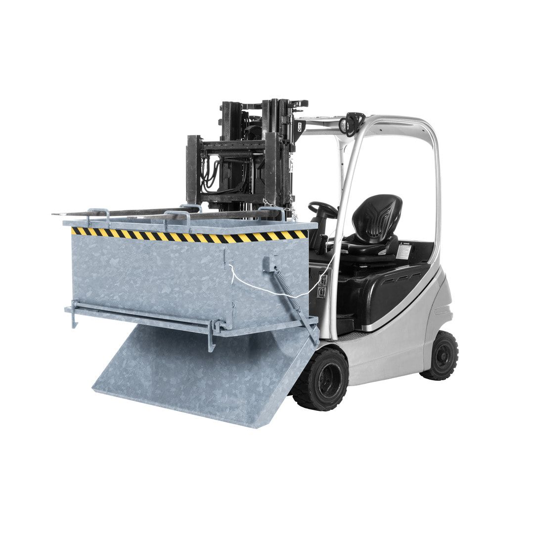 Klappbodenbehälter - 1.000 l Volumen - Traglast 1.250 kg - kranbar - enzianblau