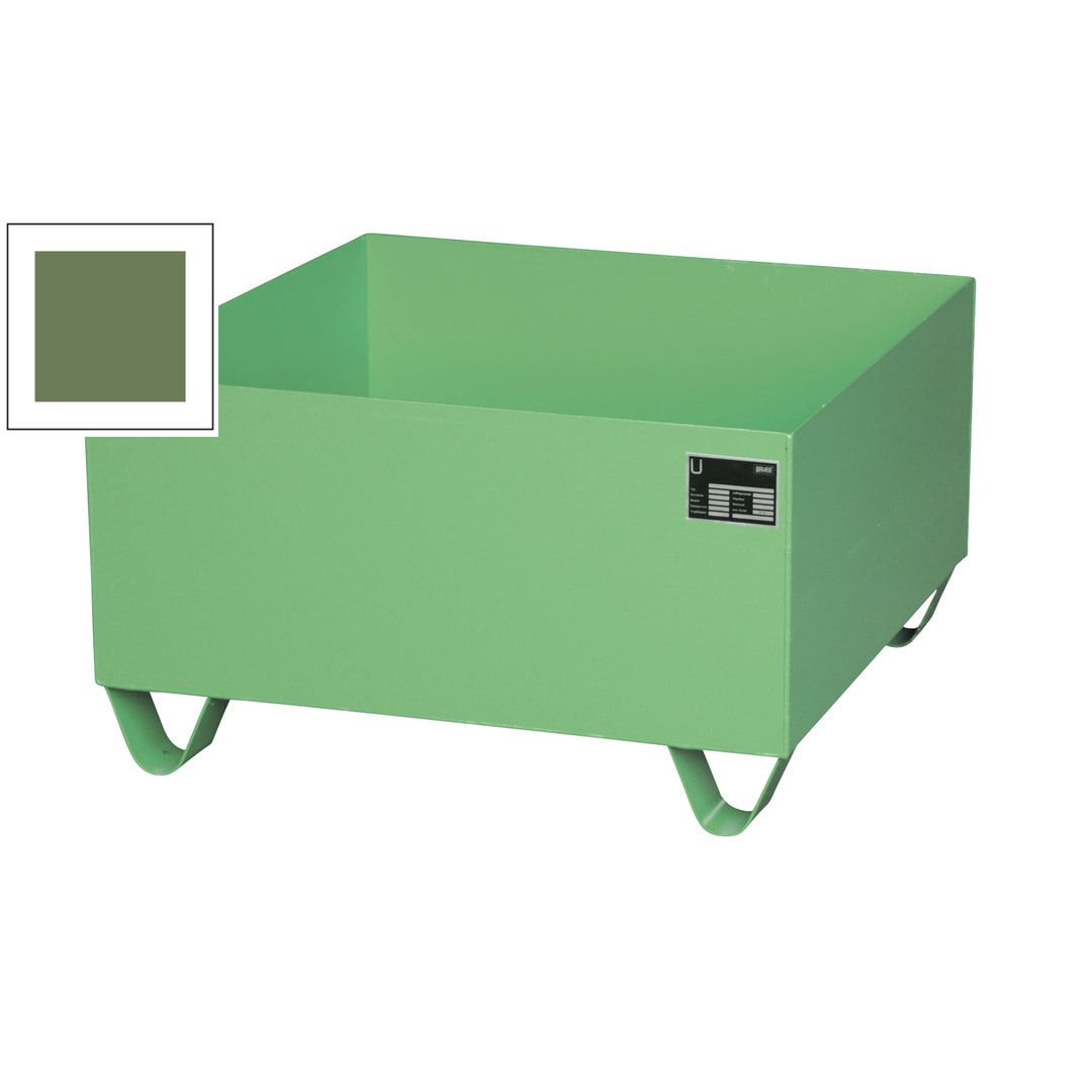 Auffangwanne - 800 x 800 mm (BxT) - 210 l - Füße - feuerrot