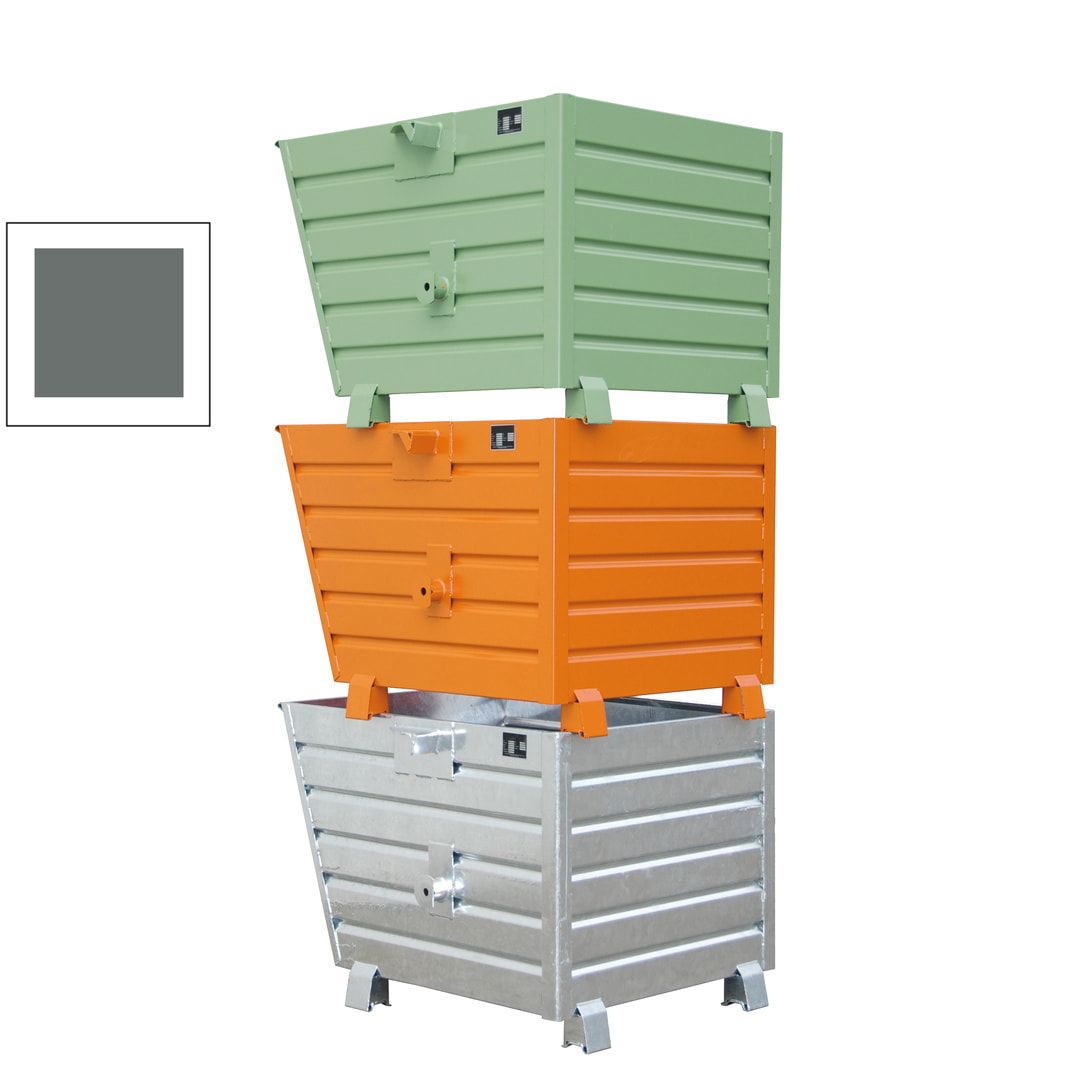 BAUER Stapelkipper 300 l - 500 kg - 600 x 600 x 800 mm (HxBxT) - 3-Fach stapelbar - blau
