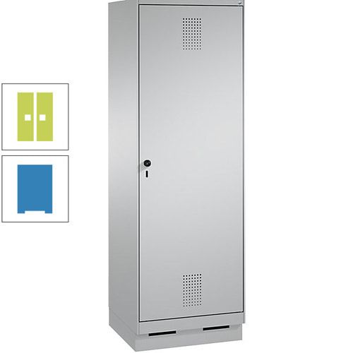 Doppel-Spind, Garderobenschrank, 1 Tür für 2 Abteile a 300 mm, Korpus anthrazitgrau, Türen anthrazitgrau, 1.800 x 600 x 500 mm (HxBxT)