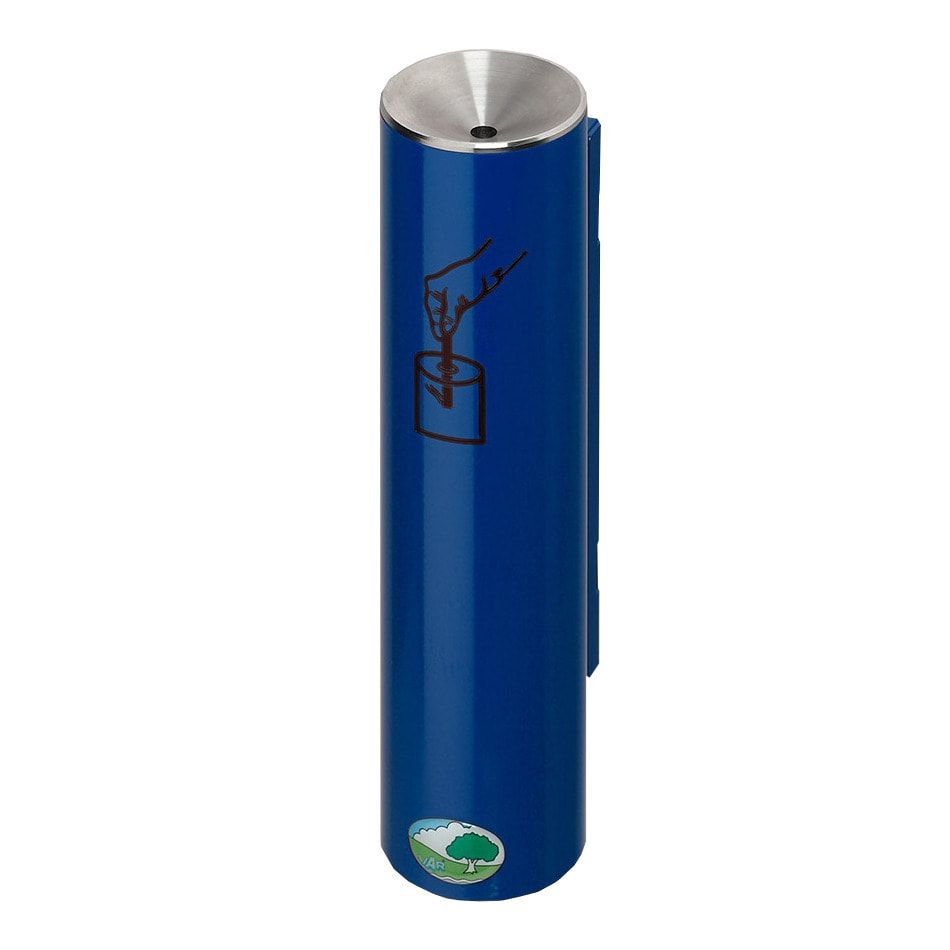 Sicherheitsascher zur Wand- oder Rohrbefestigung - Volumen 0,6 l - 300 x 70 x 100 mm (HxBxT) - Edelstahl