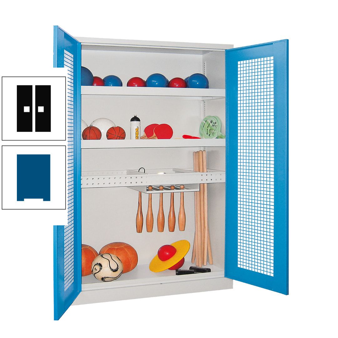 Sportschrank - Vollblechtüren - Variante 2 - 1.950x1.200x500 mm (HxBxT) - anthrazitgrau