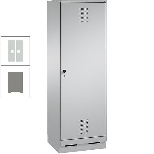 Doppel-Spind, Garderobenschrank, 1 Tür für 2 Abteile a 300 mm, Korpus anthrazitgrau, Türen anthrazitgrau, 1.800 x 600 x 500 mm (HxBxT)