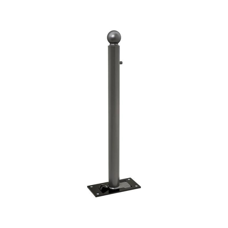 Klappbarer Pfosten mit Kugelkopf - 76 x 1.079 mm (DxH) - Überfahrhöhe 105 mm - Farbe enzianblau - Absperrpfosten