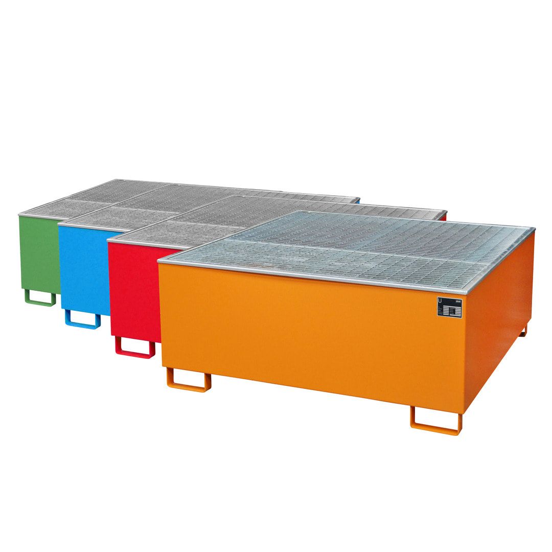Auffangwanne - PE-Einsatz - 1.000 l - für 1 IBC-Container - feuerrot