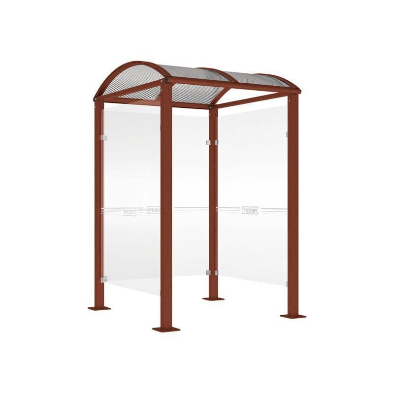 Automatenüberdachung, Automatendach, Polycarbonatdach, feuerverzinkt, UV-Schutz, Bodenplatten, 2.500 x 1.560 x 1.560 mm (HxBxT), Farbe enzianblau