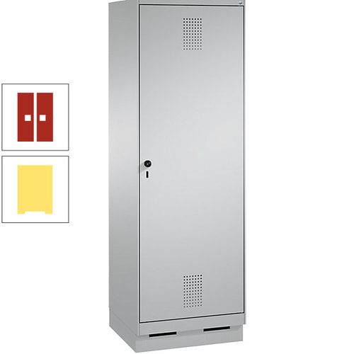 Doppel-Spind, Garderobenschrank, 1 Tür für 2 Abteile a 300 mm, Korpus anthrazitgrau, Türen anthrazitgrau, 1.800 x 600 x 500 mm (HxBxT)